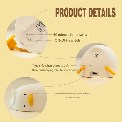 Vivolux | Sleeping Duck Lampe - Wiederaufladbare Dimmbare Silikon Nachtlicht