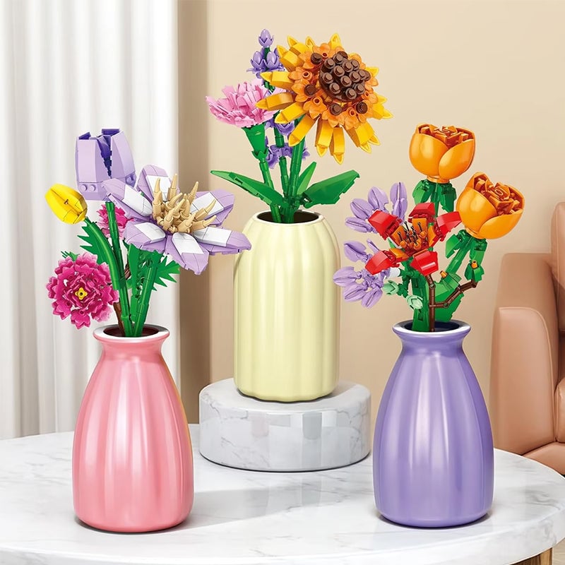 Vivolux | Blumenstrauß Bauklötze Weihnachts Adventskalender Set - Weihnachtsgeschenk