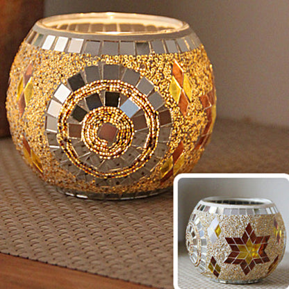 Vivolux | Europäischer Retro Glas Mosaik Teelichthalter