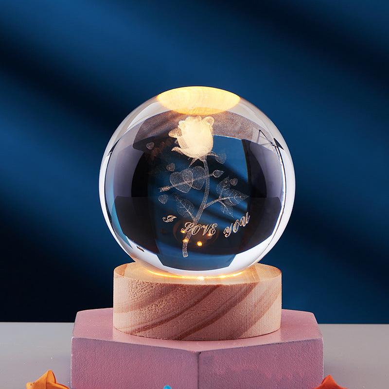 3D Kristallkugel Nachtlampe