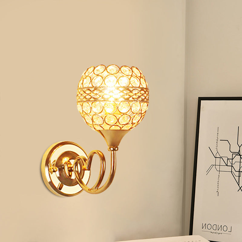 Vivolux | Kristallgold Wandschirm 1-Licht traditionelle Wandlampe mit liebevollem Herzdetail
