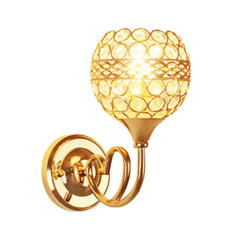 Vivolux | Kristallgold Wandschirm 1-Licht traditionelle Wandlampe mit liebevollem Herzdetail