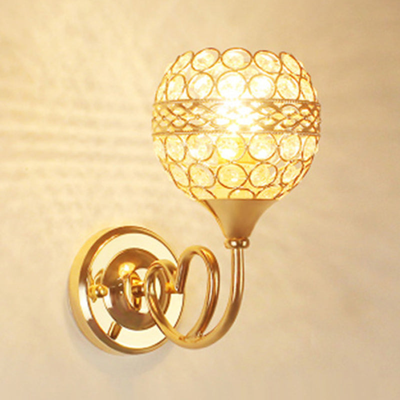 Vivolux | Kristallgold Wandschirm 1-Licht traditionelle Wandlampe mit liebevollem Herzdetail