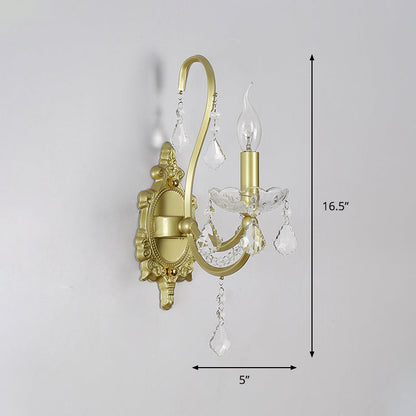 Vivolux | Rural Candle Wandlamp 1/2-Kop Kristal Wandverlichtingsarmatuur in Goud voor Woonkamer
