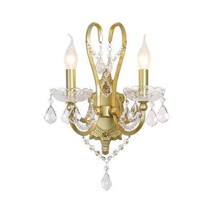 Vivolux | Rural Candle Wandlamp 1/2-Kop Kristal Wandverlichtingsarmatuur in Goud voor Woonkamer