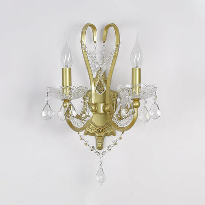 Vivolux | Rural Candle Wandlamp 1/2-Kop Kristal Wandverlichtingsarmatuur in Goud voor Woonkamer