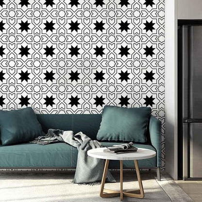 Vivolux | Moderne Zwart-witte Behang Vinyl 33 voet x 20,5 inch Eenvoudige en Nordic Niet-gepaste Wandbekleding