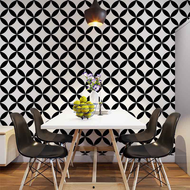Vivolux | Moderne Zwart-witte Behang Vinyl 33 voet x 20,5 inch Eenvoudige en Nordic Niet-gepaste Wandbekleding