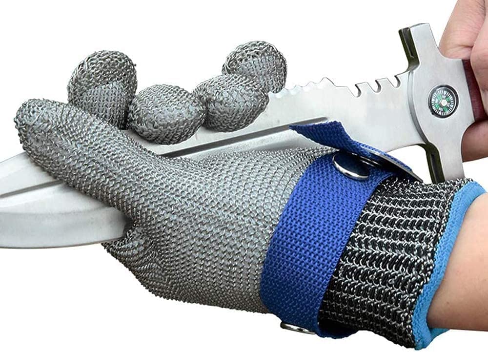 Vivolux | Lebensmittelqualität Edelstahl Mesh Metall Handschuh