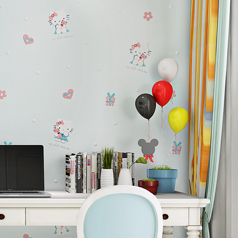 Vivolux | 3D Süße Kitty Tapete für Mädchen Feuchtigkeitsbeständig Ungestrichen 20,5 Zoll x 33 Fuß