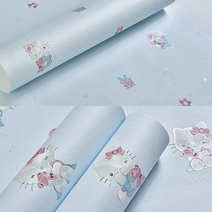 Vivolux | 3D Süße Kitty Tapete für Mädchen Feuchtigkeitsbeständig Ungestrichen 20,5 Zoll x 33 Fuß