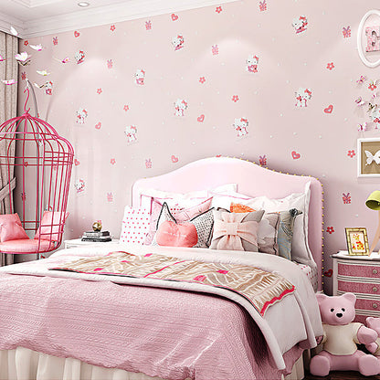 Vivolux | 3D Süße Kitty Tapete für Mädchen Feuchtigkeitsbeständig Ungestrichen 20,5 Zoll x 33 Fuß