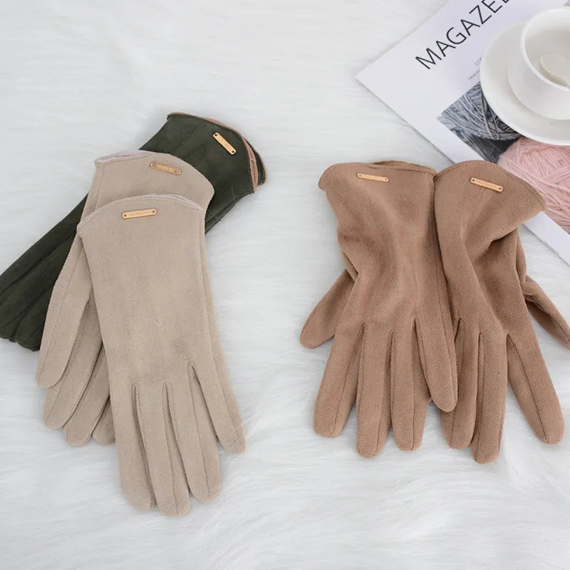 Klassische Wildleder Damen Handschuhe - SuaveTouch