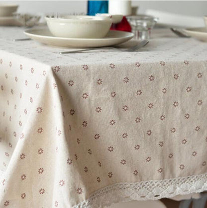 Vivolux | Daisy Print Baumwolle Leinen Tischdecke