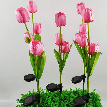 Vivolux | Solar Tulpe Rasenlicht Außen Garten LED Tulpe Blumenlicht Bodenstecker Landschaftslicht