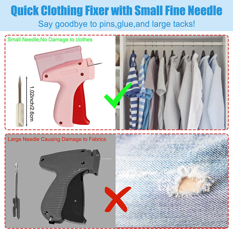 Vivolux | Mini Etikettiergerät mit Aufbewahrungsbox - Kompaktes Design, feines Nadelset, enthält mehr als 2000 Etiketten, geeignet für Kleidung und Textiletiketten