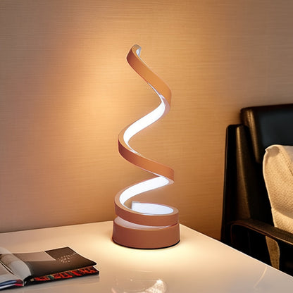 Vivolux | Moderne Spiral Tischlampe – Kreative LED Schreibtischlampe mit sanftem warmem Licht, perfekt für Schlafzimmer, Wohnzimmer und Studien Dekor