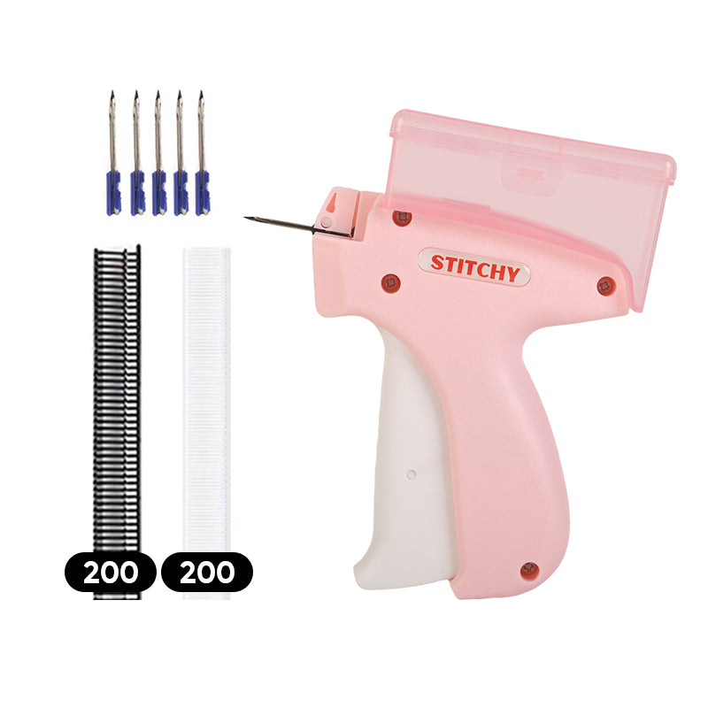 Vivolux | Mini Etikettiergerät mit Aufbewahrungsbox - Kompaktes Design, feines Nadelset, enthält mehr als 2000 Etiketten, geeignet für Kleidung und Textiletiketten