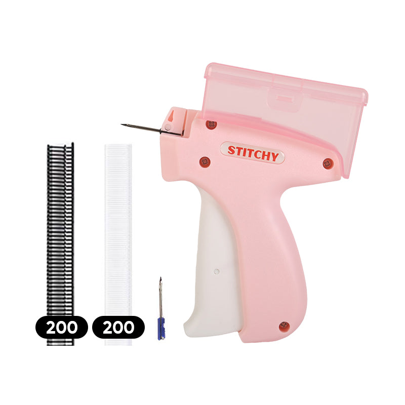 Vivolux | Mini Etikettiergerät mit Aufbewahrungsbox - Kompaktes Design, feines Nadelset, enthält mehr als 2000 Etiketten, geeignet für Kleidung und Textiletiketten