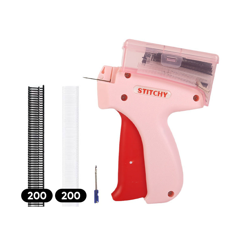 Vivolux | Mini Etikettiergerät mit Aufbewahrungsbox - Kompaktes Design, feines Nadelset, enthält mehr als 2000 Etiketten, geeignet für Kleidung und Textiletiketten