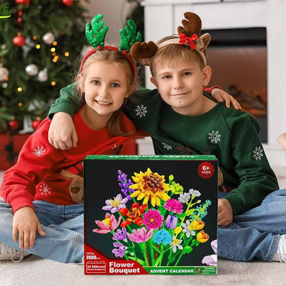 Vivolux | Blumenstrauß Bauklötze Weihnachts Adventskalender Set - Weihnachtsgeschenk