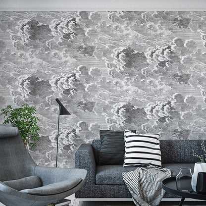 Vivolux | Nordic Giant Mural Wallpaper mit Industrie Grau Wolke für Kamin Wandkunst