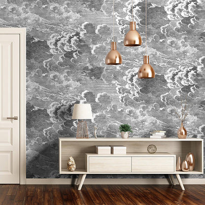 Vivolux | Nordic Giant Mural Wallpaper mit Industrie Grau Wolke für Kamin Wandkunst