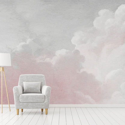 Vivolux | Cloud Mural Wallpaper in Pastel Pink, Minimalistische Wandbekleding voor Huisdecoratie