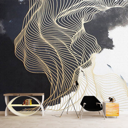 Vivolux | Grote unieke muurschilderingen voor accentmuur Klassieke Chinese zon en berg en trellis, aangepaste maat beschikbaar