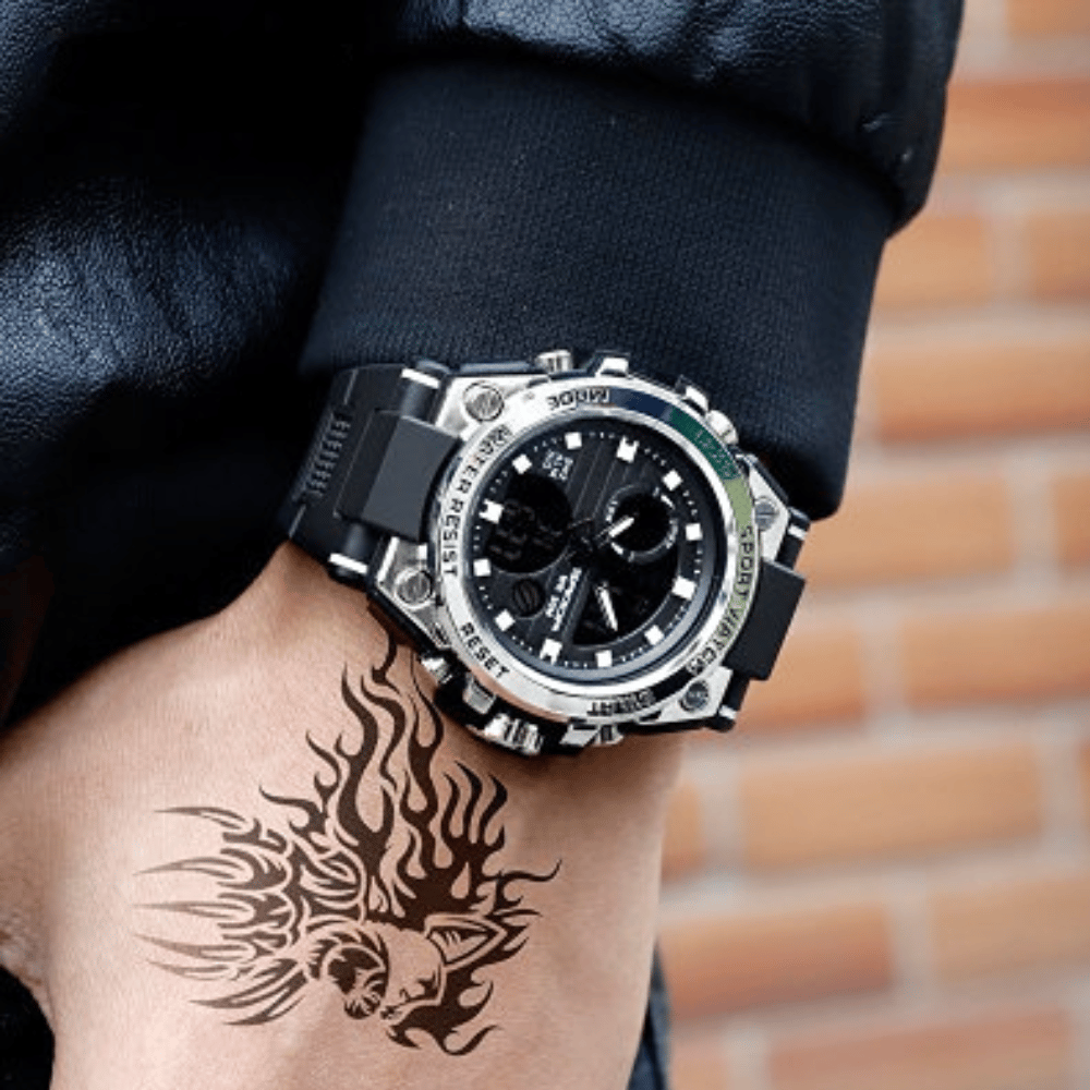 Vivolux | Sportliche Dual-Display Mode Multifunktionale wasserdichte leuchtende Herrenarmbanduhr