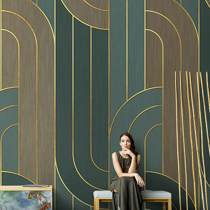 Vivolux | Vlekbeständige Wandmalerei Geometrien und Streifen Personalisierte Größe Zeitgenössische Wandkunst für Akzentwand
