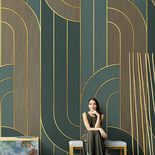 Vivolux | Vlekbeständige Wandmalerei Geometrien und Streifen Personalisierte Größe Zeitgenössische Wandkunst für Akzentwand