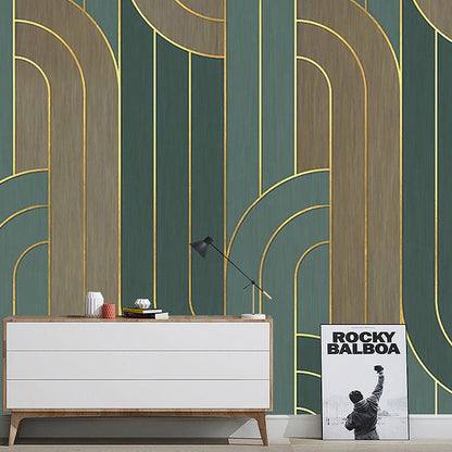 Vivolux | Vlekbeständige Wandmalerei Geometrien und Streifen Personalisierte Größe Zeitgenössische Wandkunst für Akzentwand