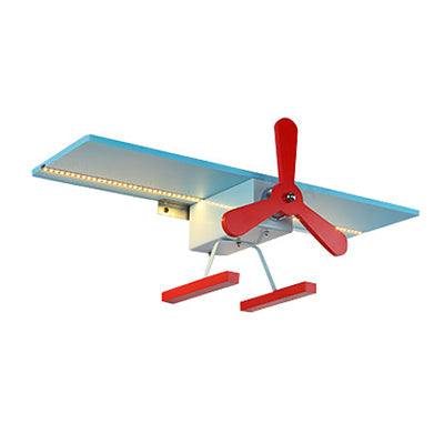 Vivolux | Kinder Propeller Flugzeug Wandlicht Metall Wandleuchte in Blau und Rot für Flur Korridor