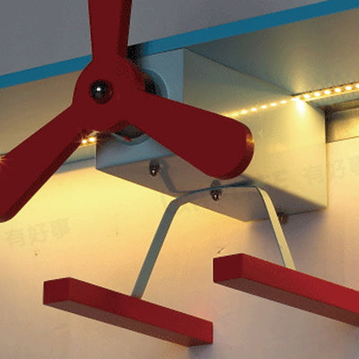 Vivolux | Kinder Propeller Flugzeug Wandlicht Metall Wandleuchte in Blau und Rot für Flur Korridor
