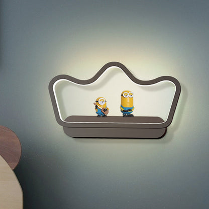 Vivolux | Iron Bear/Crown Frame Wandlamp Nordic Style LED Wandarmatuur in Zwart/Goud voor Kinderbedzijde