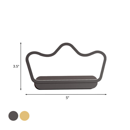 Vivolux | Iron Bear/Crown Frame Wandlamp Nordic Style LED Wandarmatuur in Zwart/Goud voor Kinderbedzijde