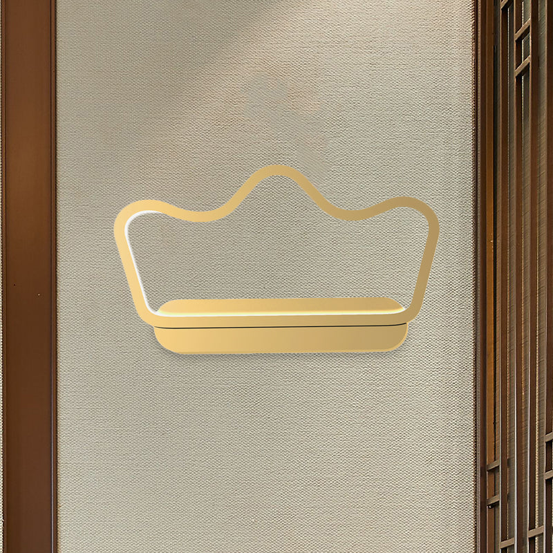 Vivolux | Iron Bear/Crown Frame Wandlamp Nordic Style LED Wandarmatuur in Zwart/Goud voor Kinderbedzijde