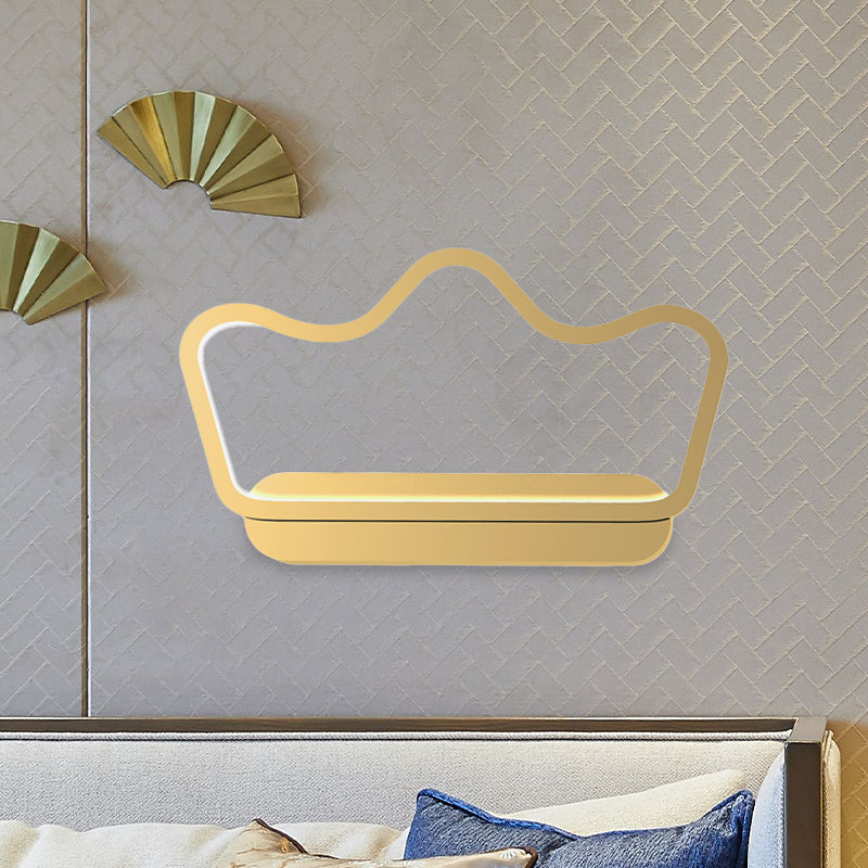 Vivolux | Iron Bear/Crown Frame Wandlamp Nordic Style LED Wandarmatuur in Zwart/Goud voor Kinderbedzijde