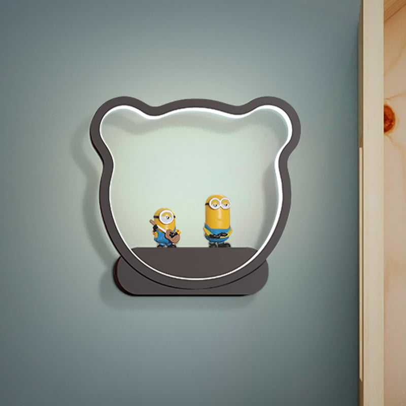 Vivolux | Iron Bear/Crown Frame Wandlamp Nordic Style LED Wandarmatuur in Zwart/Goud voor Kinderbedzijde