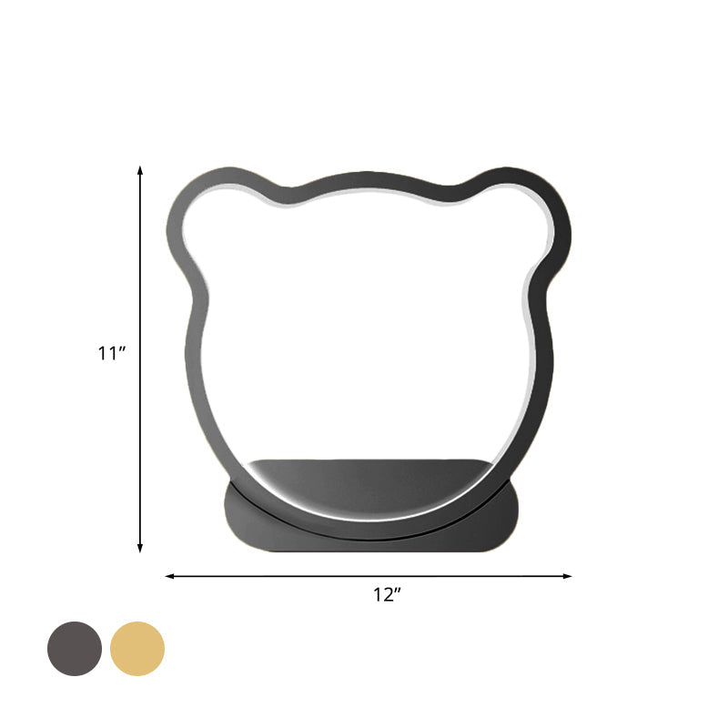 Vivolux | Iron Bear/Crown Frame Wandlamp Nordic Style LED Wandarmatuur in Zwart/Goud voor Kinderbedzijde