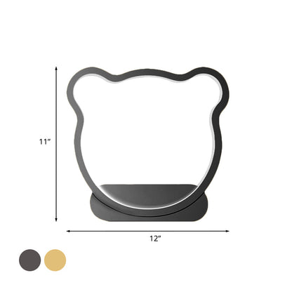 Vivolux | Iron Bear/Crown Frame Wandlamp Nordic Style LED Wandarmatuur in Zwart/Goud voor Kinderbedzijde