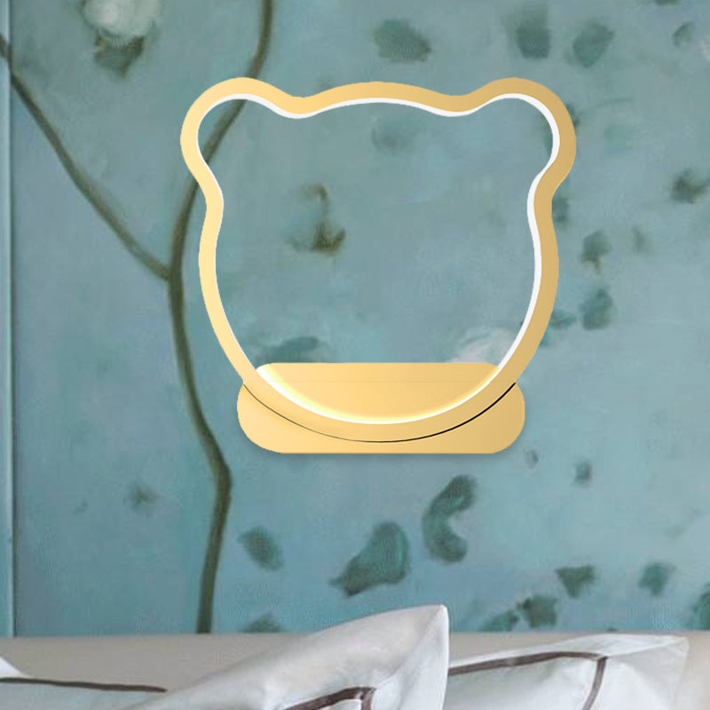 Vivolux | Iron Bear/Crown Frame Wandlamp Nordic Style LED Wandarmatuur in Zwart/Goud voor Kinderbedzijde