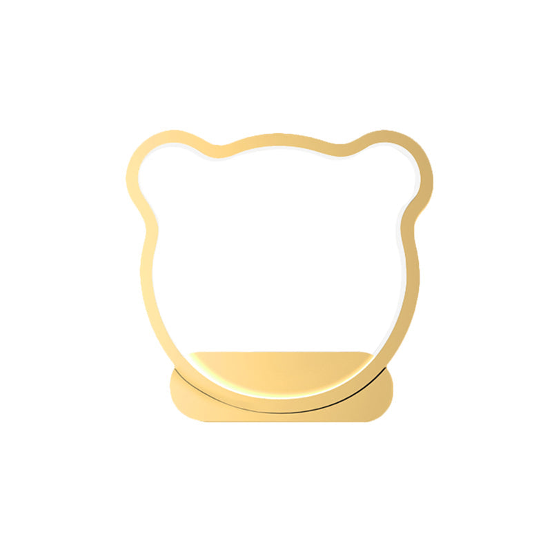 Vivolux | Iron Bear/Crown Frame Wandlamp Nordic Style LED Wandarmatuur in Zwart/Goud voor Kinderbedzijde