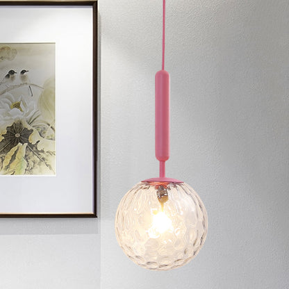 Vivolux | 1 Glühbirne Wandpendelleuchte Minimalismus Rosa Finish Wandmontierte Lampe mit Kugel Weiß Matt/Klar Wasser Glas Schirm