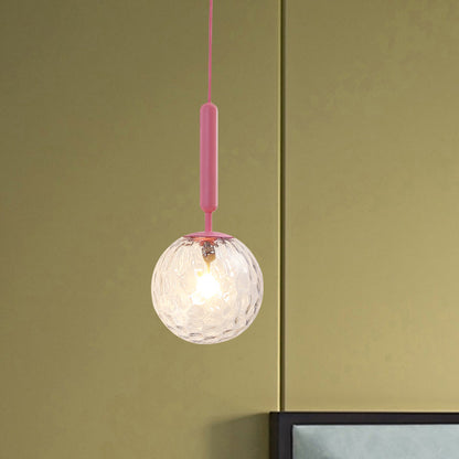 Vivolux | 1 Glühbirne Wandpendelleuchte Minimalismus Rosa Finish Wandmontierte Lampe mit Kugel Weiß Matt/Klar Wasser Glas Schirm