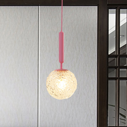 Vivolux | 1 Glühbirne Wandpendelleuchte Minimalismus Rosa Finish Wandmontierte Lampe mit Kugel Weiß Matt/Klar Wasser Glas Schirm