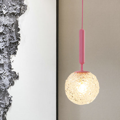 Vivolux | 1 Glühbirne Wandpendelleuchte Minimalismus Rosa Finish Wandmontierte Lampe mit Kugel Weiß Matt/Klar Wasser Glas Schirm