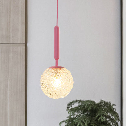 Vivolux | 1 Glühbirne Wandpendelleuchte Minimalismus Rosa Finish Wandmontierte Lampe mit Kugel Weiß Matt/Klar Wasser Glas Schirm