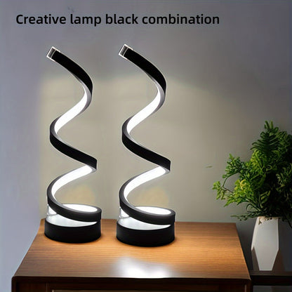 Vivolux | Moderne Spiral Tischlampe – Kreative LED Schreibtischlampe mit sanftem warmem Licht, perfekt für Schlafzimmer, Wohnzimmer und Studien Dekor